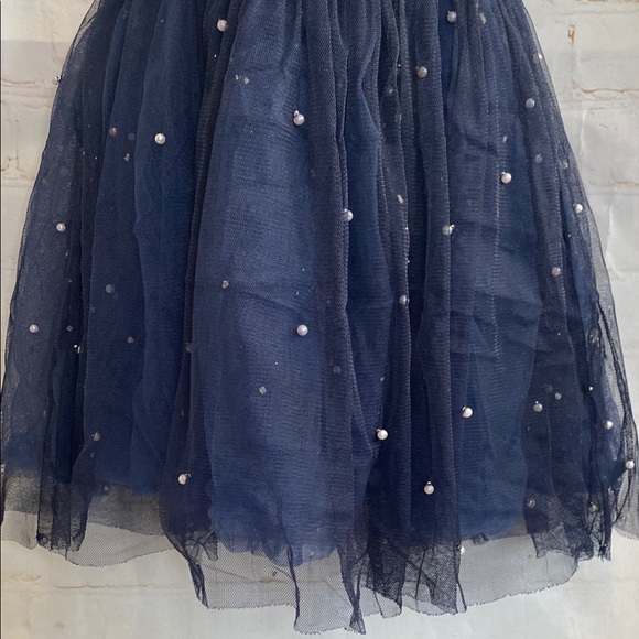 Sunny Fashion Girls Outer Space T-Shirt Dress with Navy Tulle Skirt - Picture 3 of 7